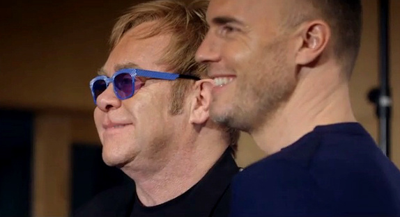 Gary Barlow et Elton John dans un "Face to Face"