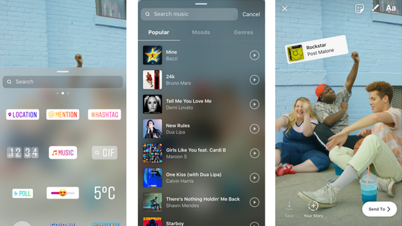 Des musiques ajoutées aux stories Instagram