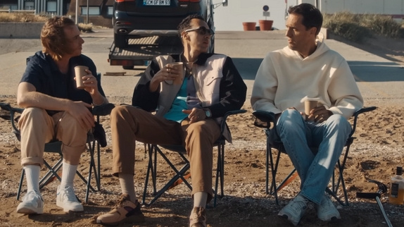 G.C. Malade, Ben Mazué et G. Faye sur la route