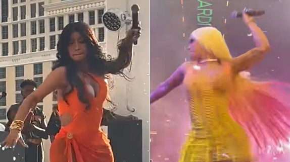 Cardi B jette son micro au visage d'un fan !