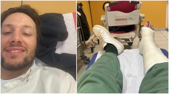 Vianney plâtré après un accident !