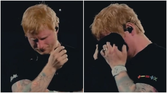Ed Sheeran fond en larmes en plein concert