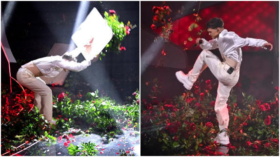 San Remo : un chanteur détruit le décor
