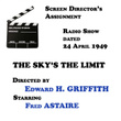 Screen Director's Assignment, The Sky's The Limit Directed By Edward H. Griffith Starring Fred Astaire
